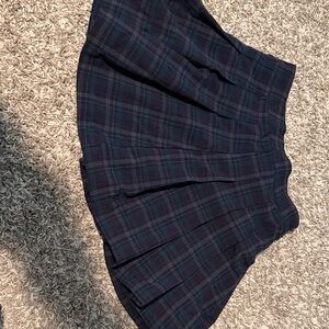 American Eagle Outfitters Dark Plaid Pleated Mini Skirt